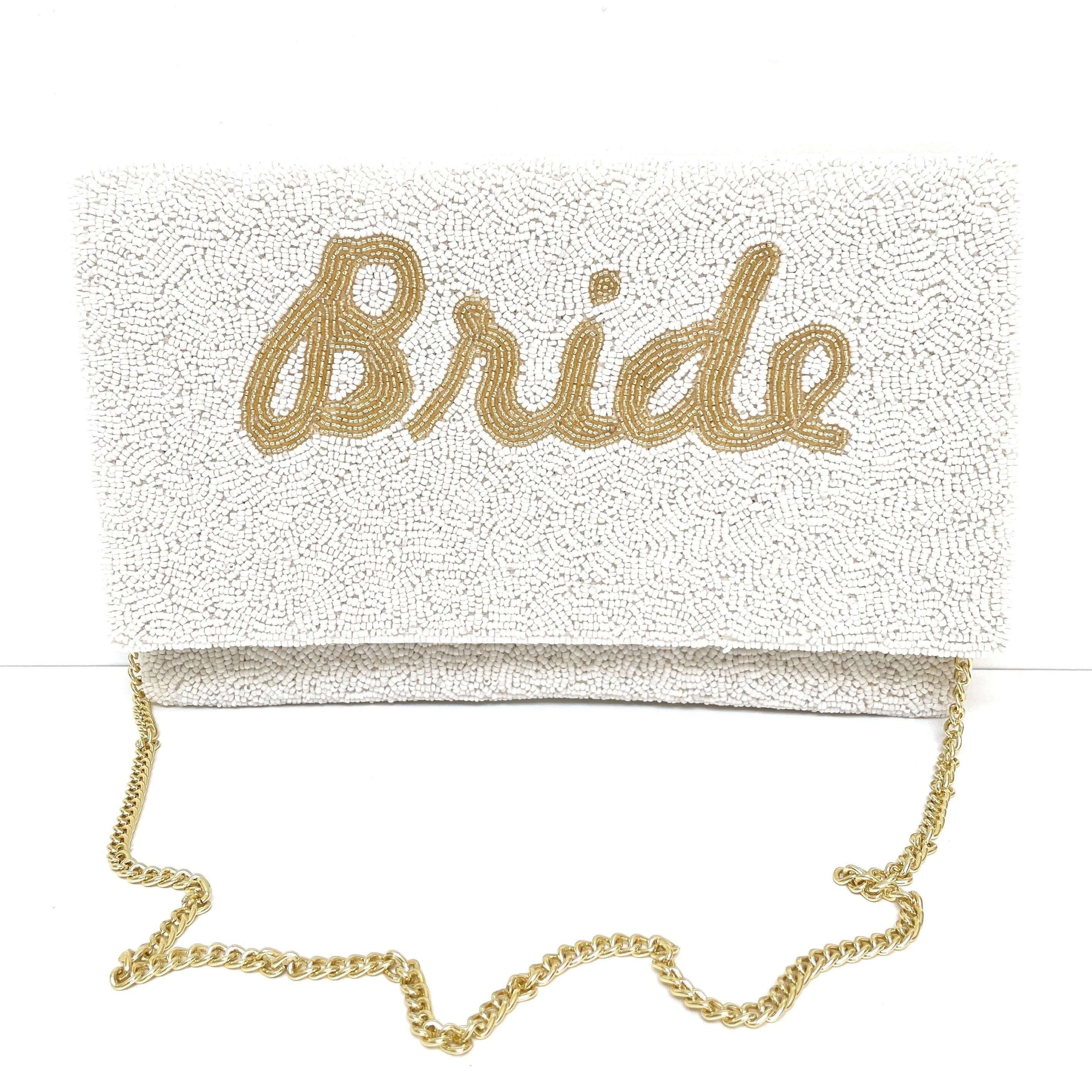 Bride Beaded Clutch Purse (Gold)