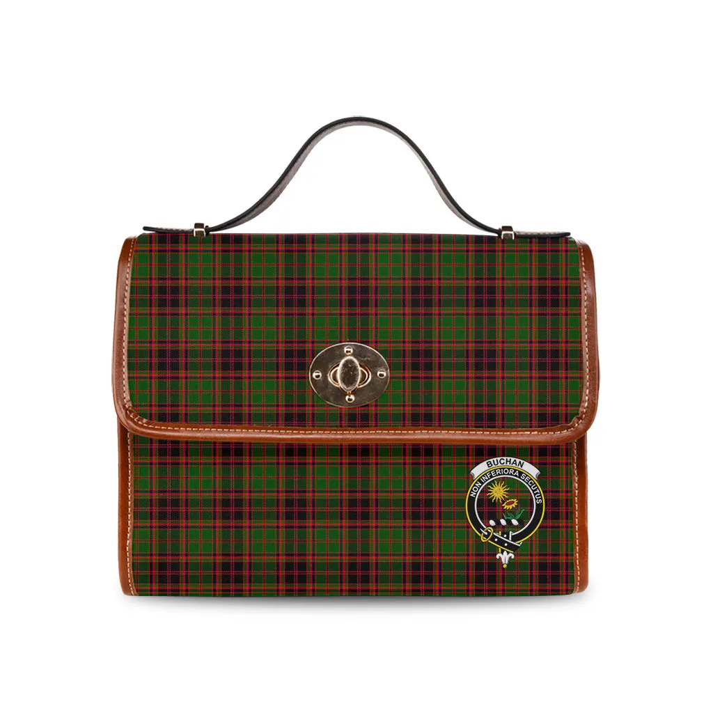 Buchan Tartan Waterproof Canvas Bag with Family Crest