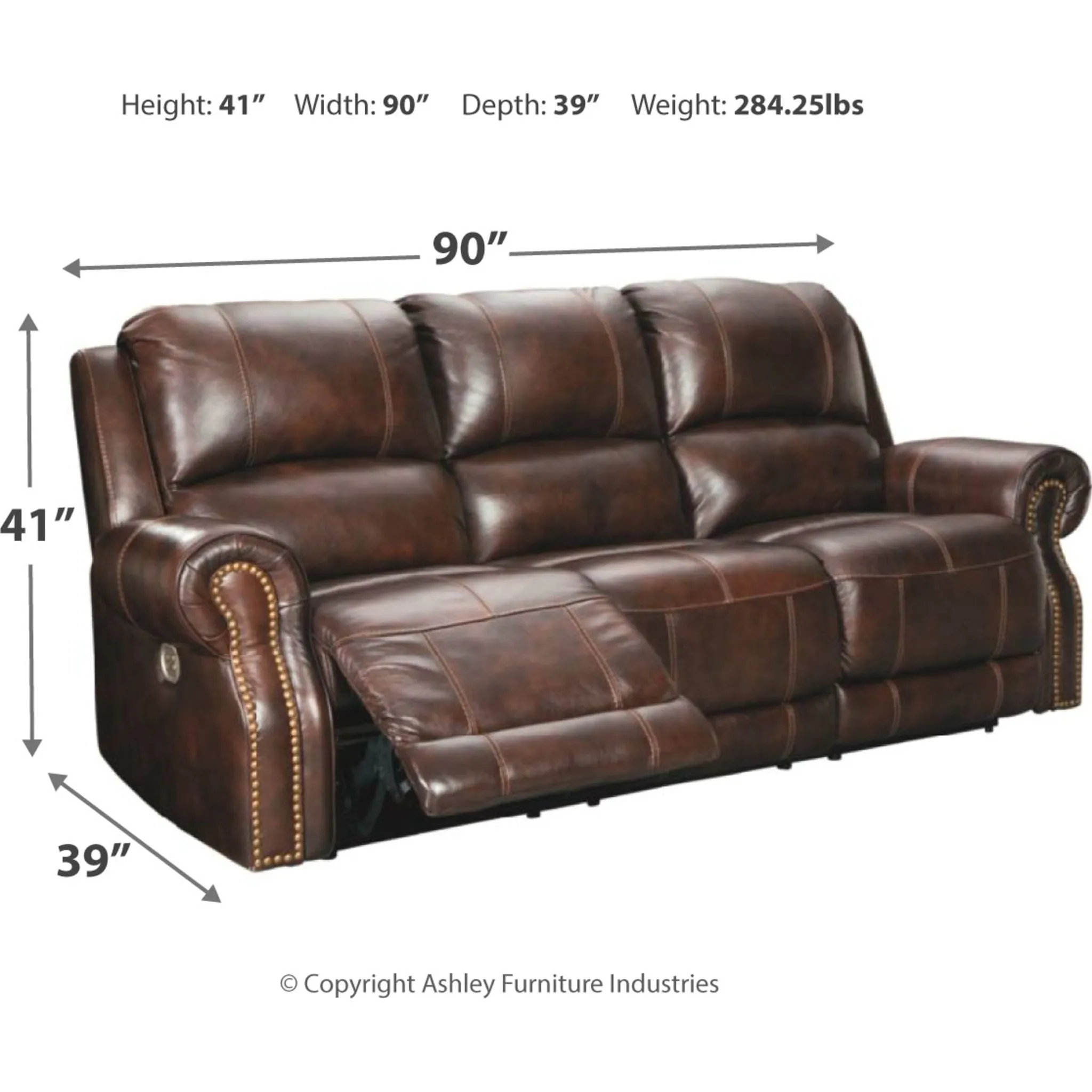 Buncrana Power Reclining Sofa with Adjustable Headrest