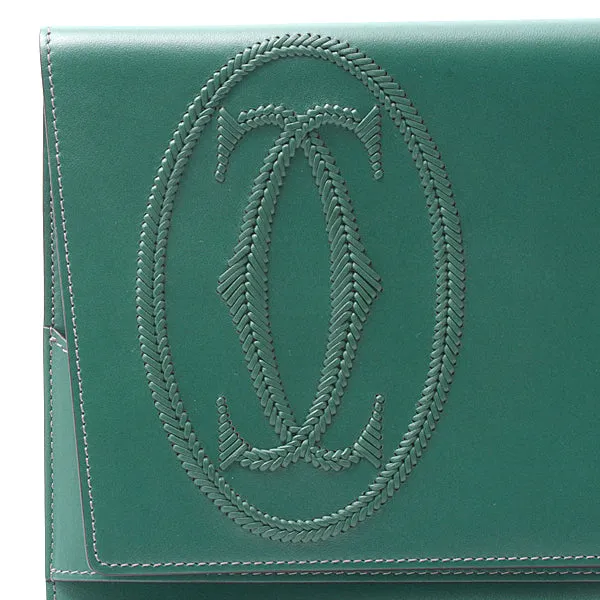 Cartier Leather Clutch Bag Green