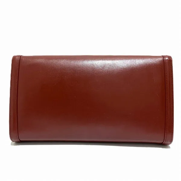 Cartier Must Line Bordeaux Leather Clutch Bag