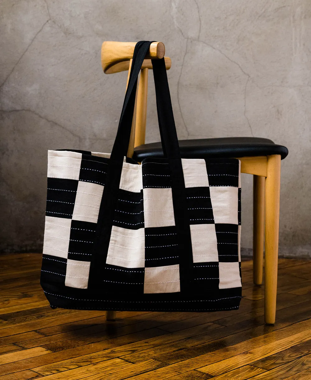 Checkered Canvas Tote Bag