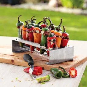 Chili Pepper Roasting Rack Jalapeno Chili Grill Rack and Corer Set