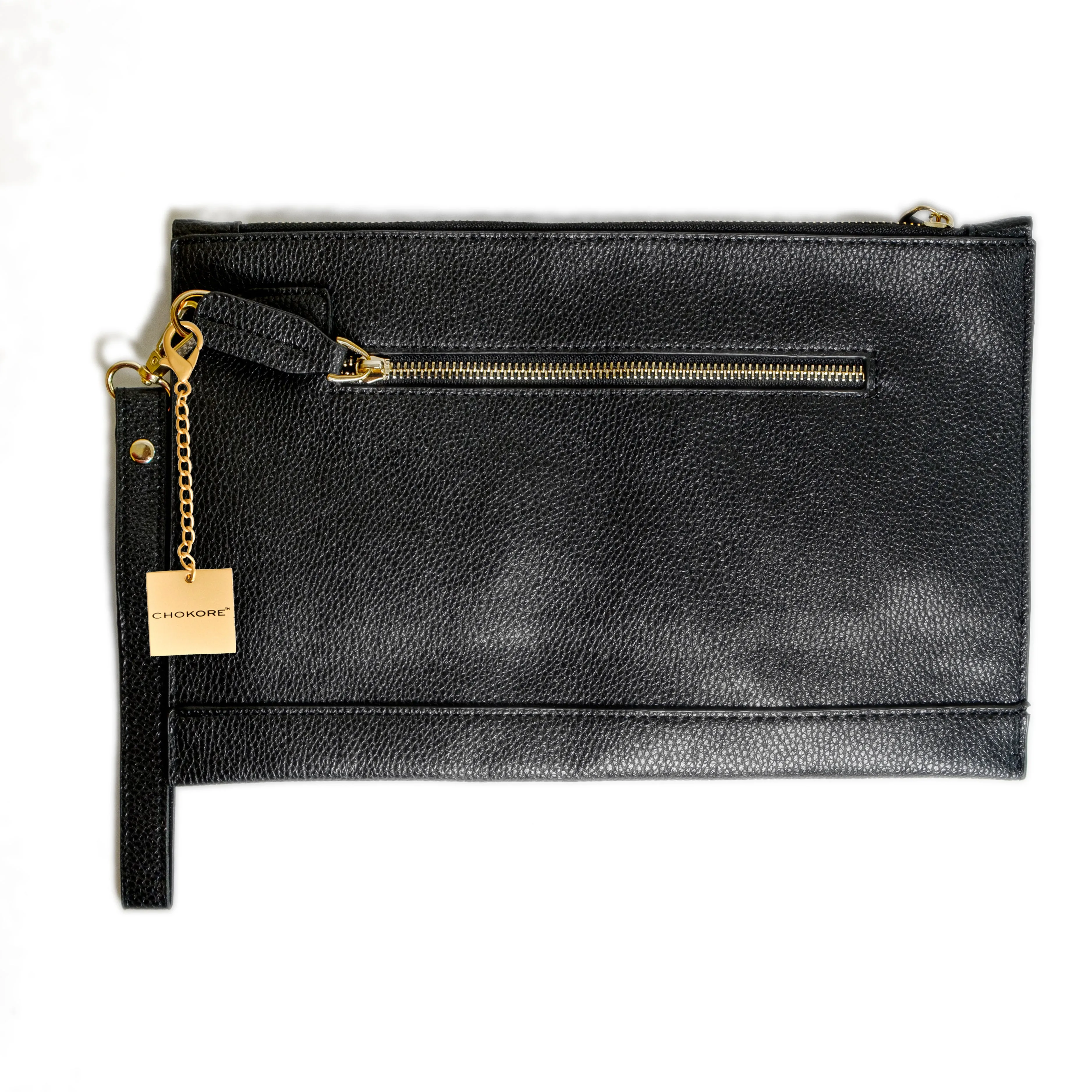 Chokore Vegan Leather Envelope Clutch (Black)