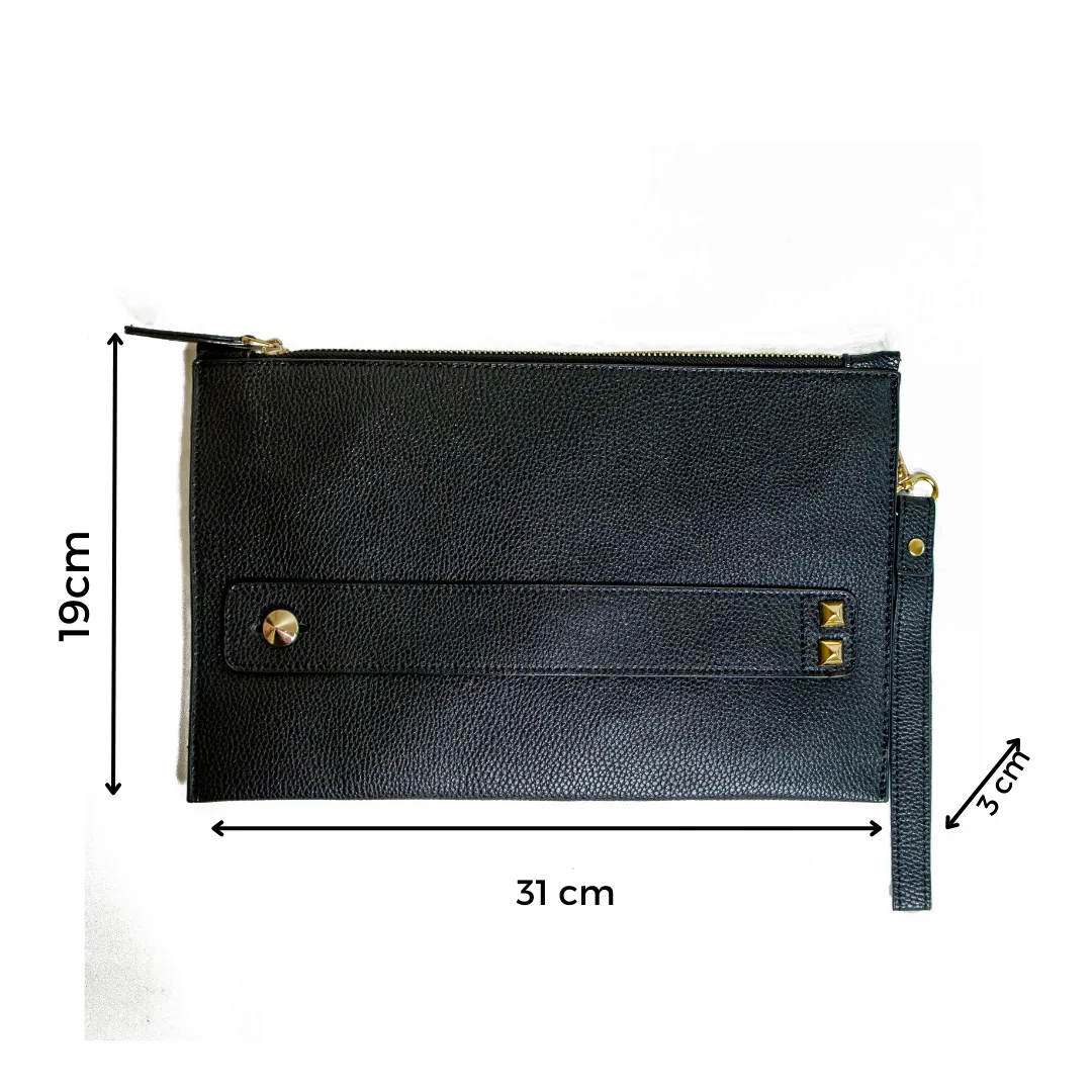 Chokore Vegan Leather Envelope Clutch (Black)