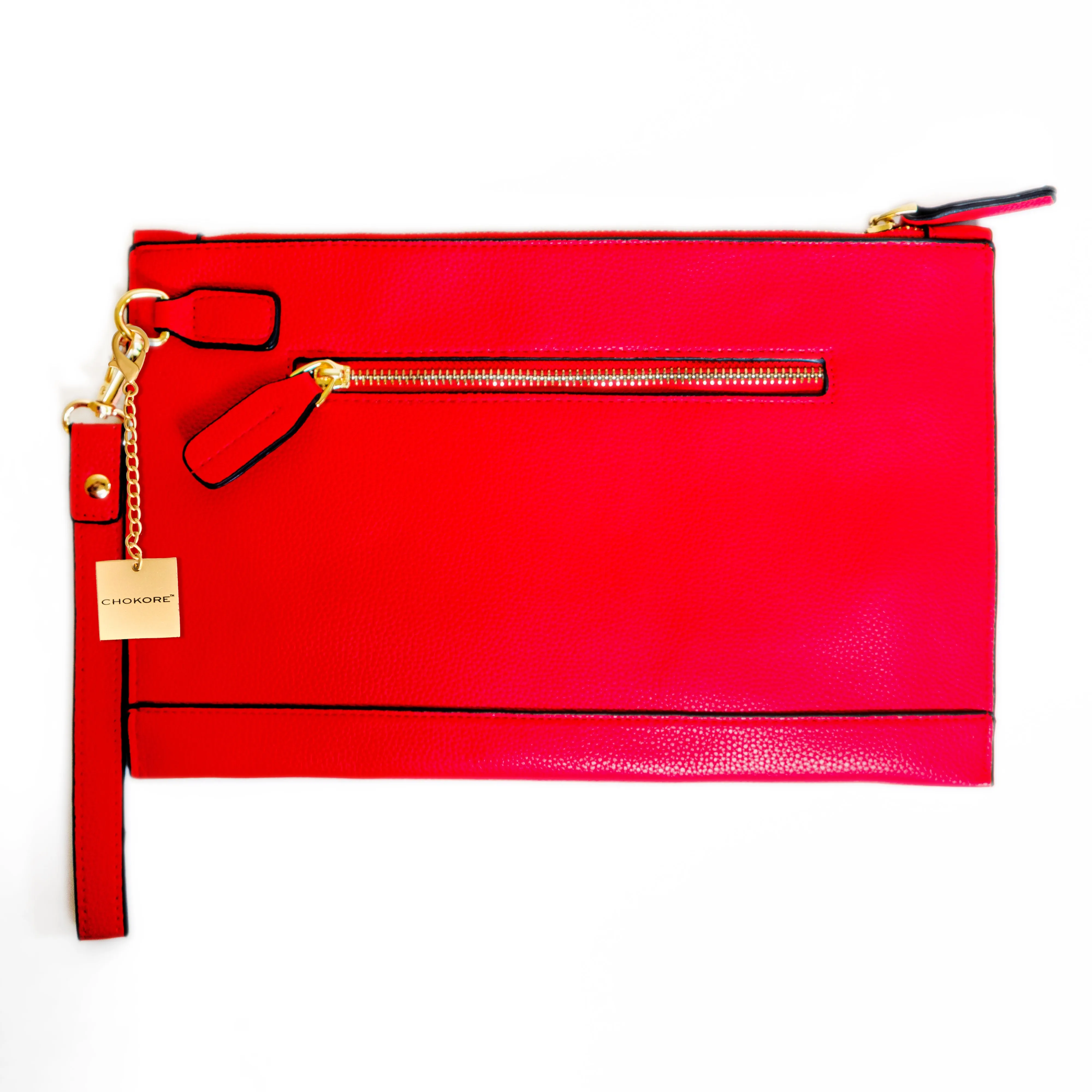 Chokore Vegan Leather Envelope Clutch (Red)