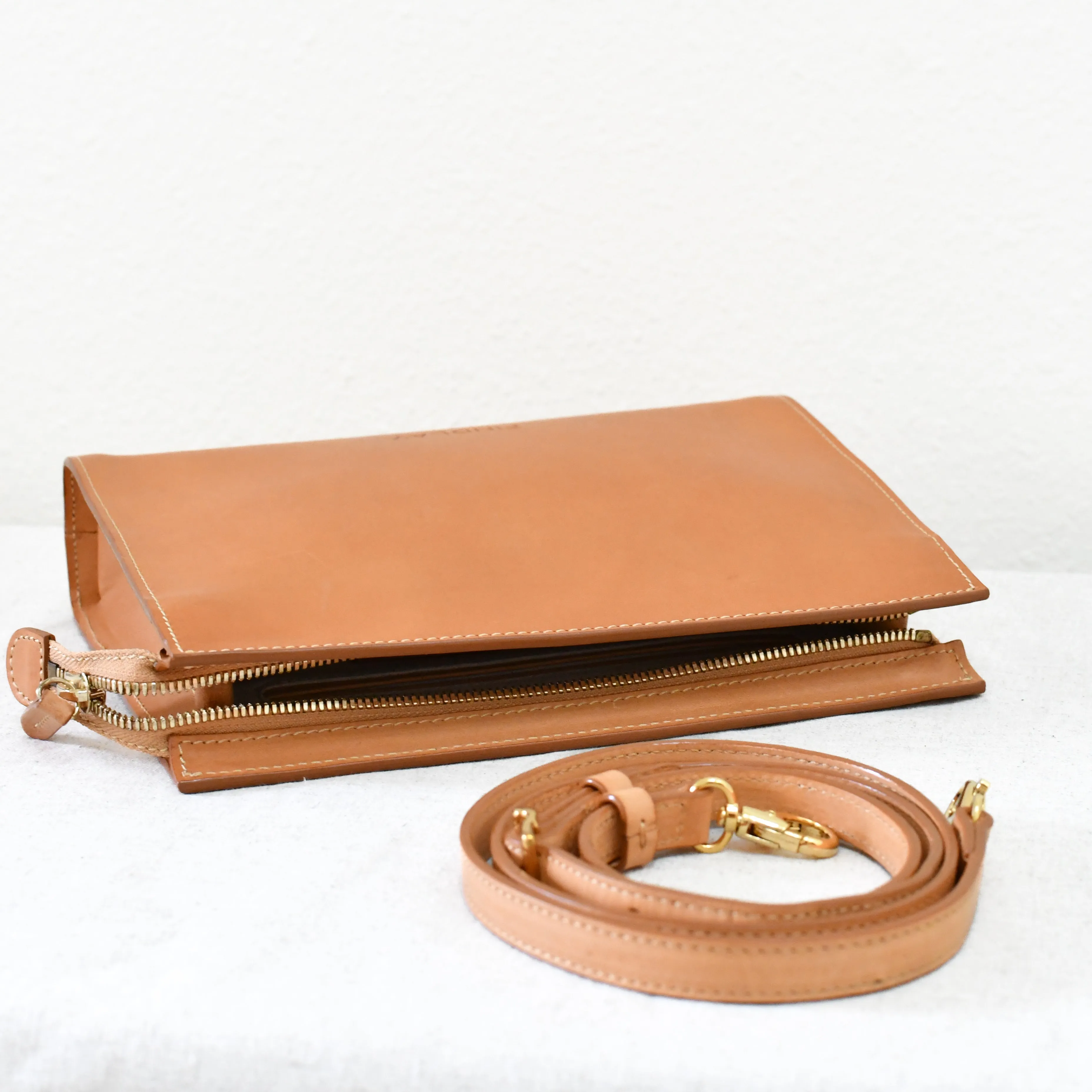 Combo Clutch Crossbody, Natural- "Trista"