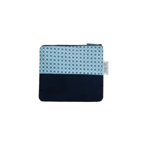 Cosmetic Bag Navy & Check - Travel Cosmetics Clutch Storage Pouch