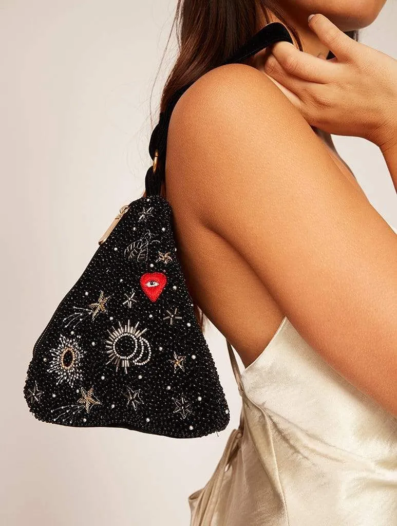 Cosmic Pyramid Clutch Bag