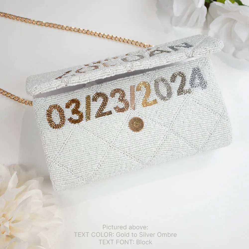 Custom Bridal Quilted Pattern Clutch Purse (FOG)