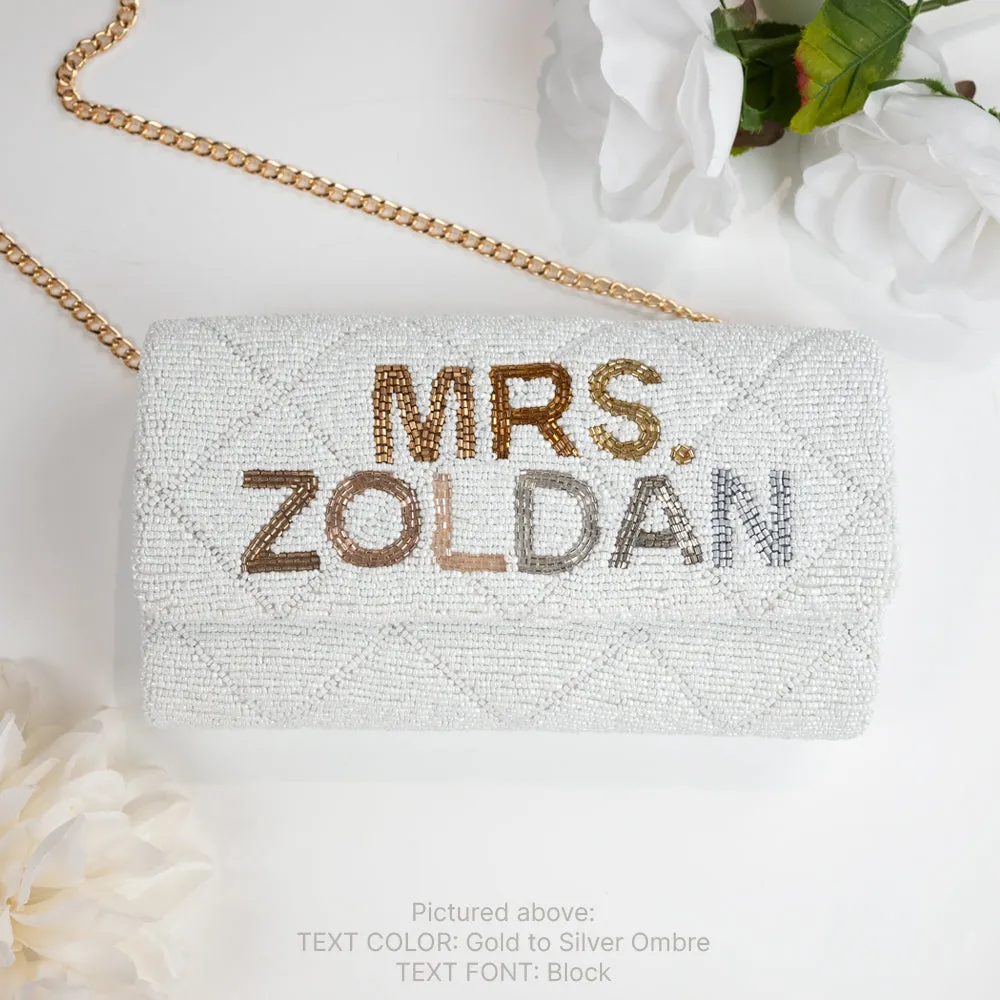 Custom Bridal Quilted Pattern Clutch Purse (FOG)