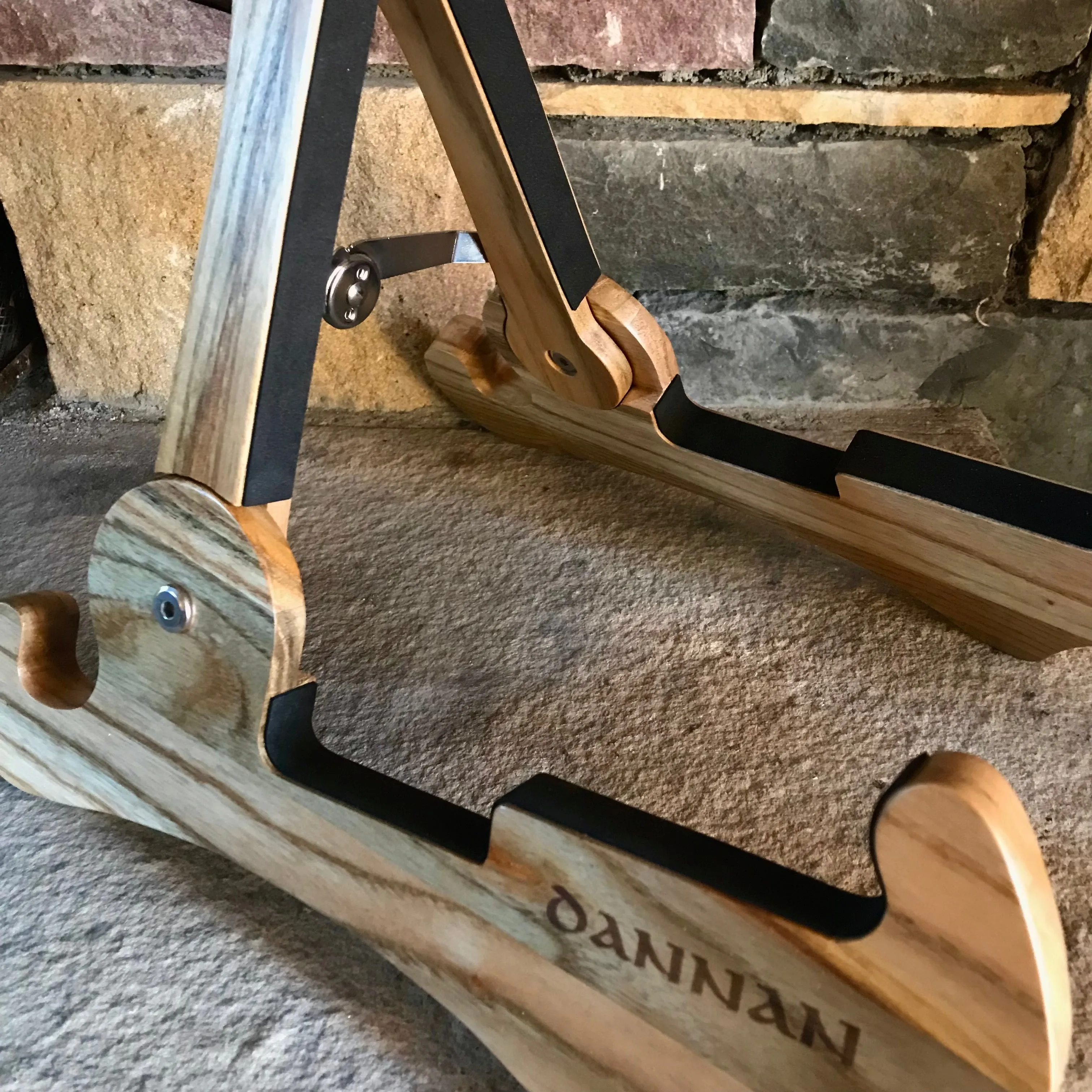 Dannan Light Walnut Foldable Wooden Guitar Stand