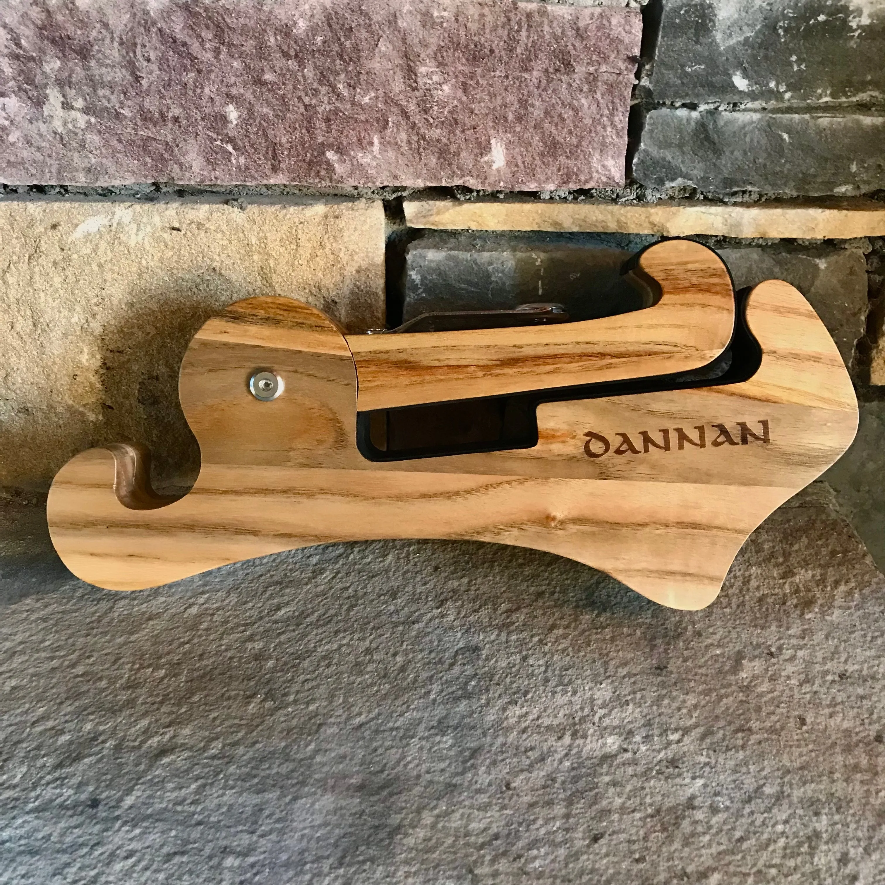 Dannan Light Walnut Foldable Wooden Guitar Stand