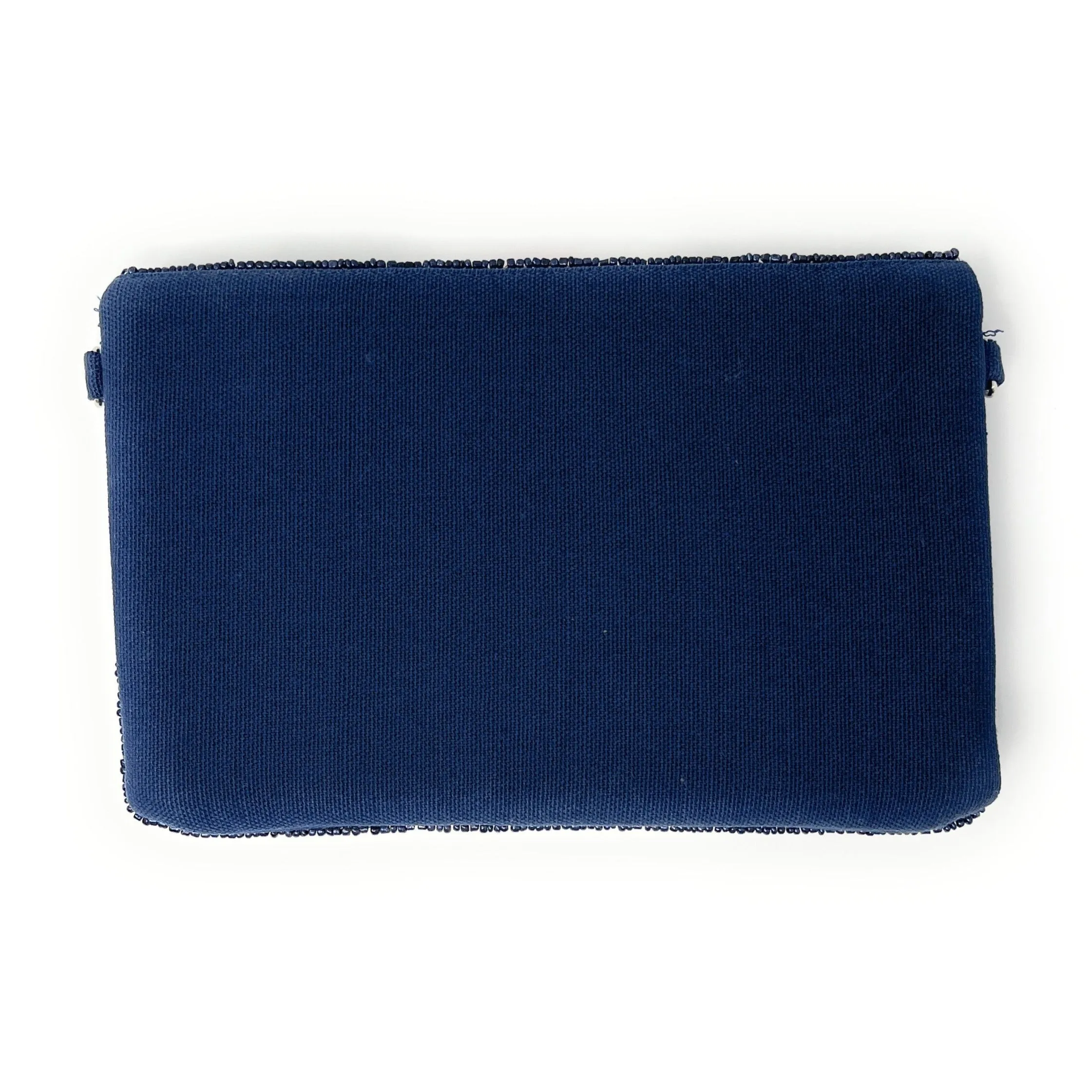 Dark Blue Beaded Clutch Purse