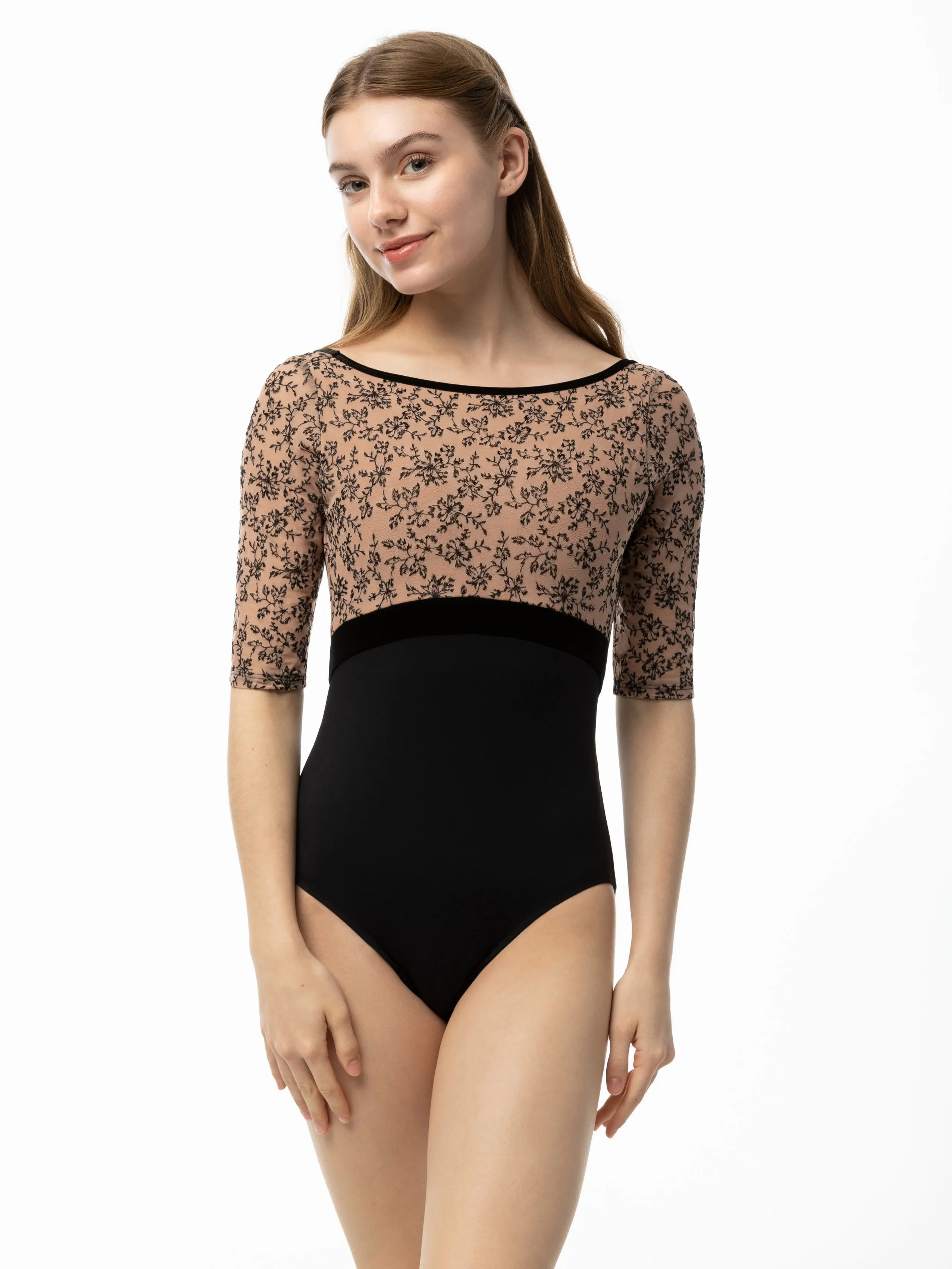 Darling Bateau Neck 3/4 Sleeve Leotard