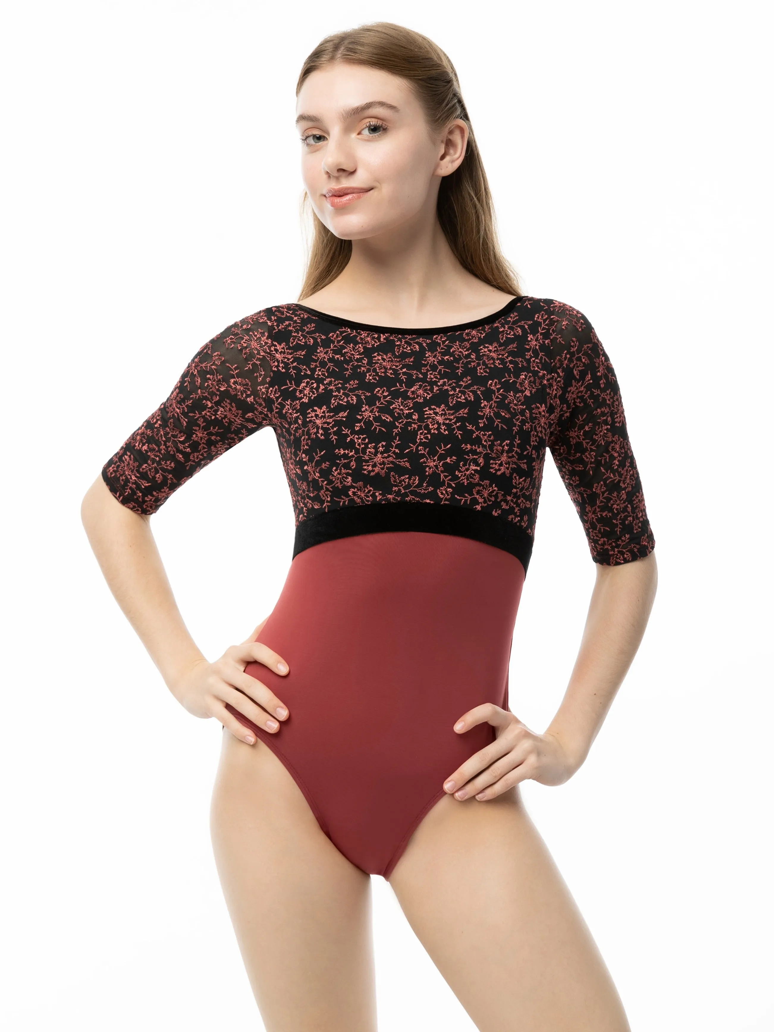 Darling Bateau Neck 3/4 Sleeve Leotard