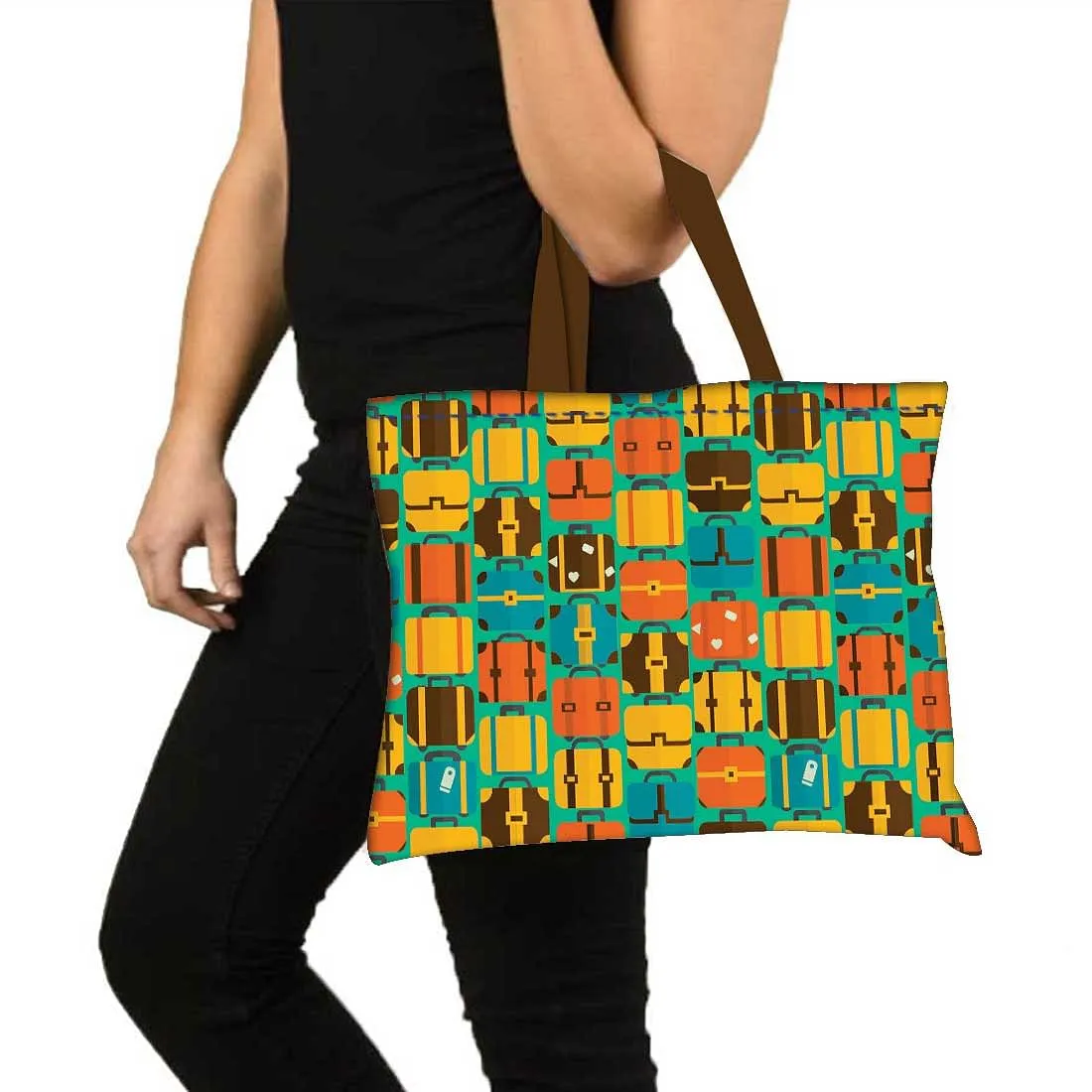 Designer Tote Bag With Zip Beach Gym Travel Bags -  Colorful suitcase bags