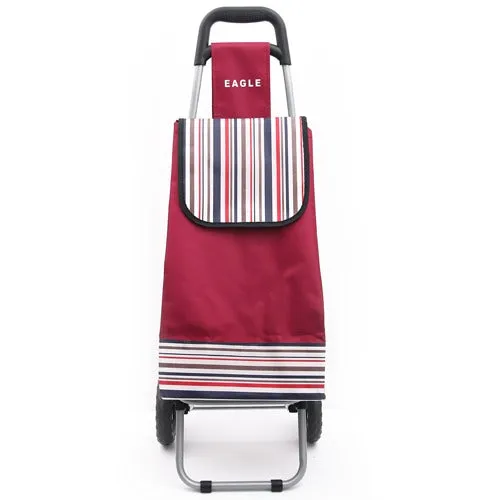 Eagle London 2 Wheel Folding Shopping Trolley 43L Stripe Print