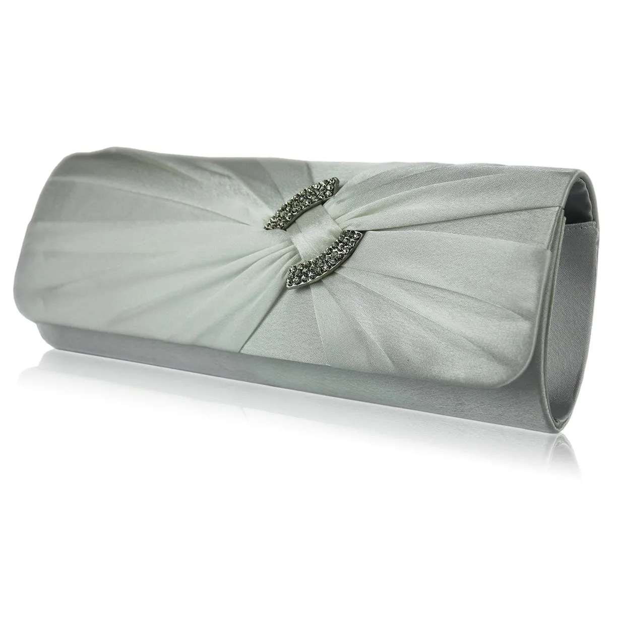 Elaine Satin and Crystal Clutch Handbag