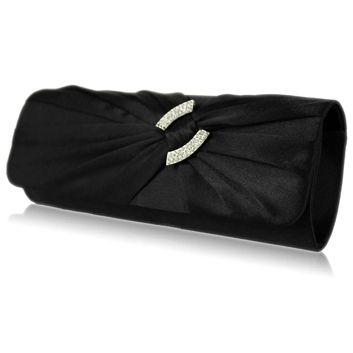 Elaine Satin and Crystal Clutch Handbag