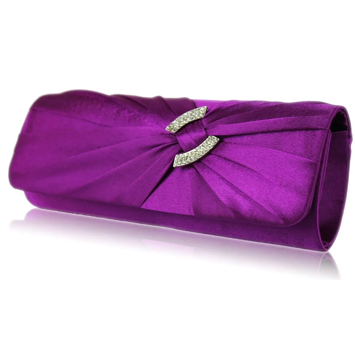 Elaine Satin and Crystal Clutch Handbag