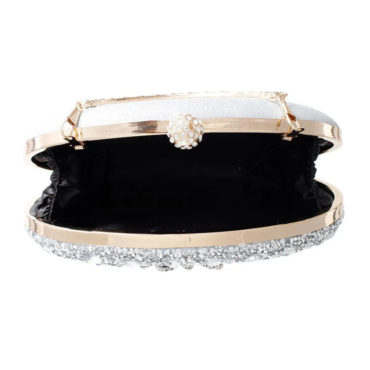 Elegant Silver Crystal Clutch: Perfect Evening Accessory for Women