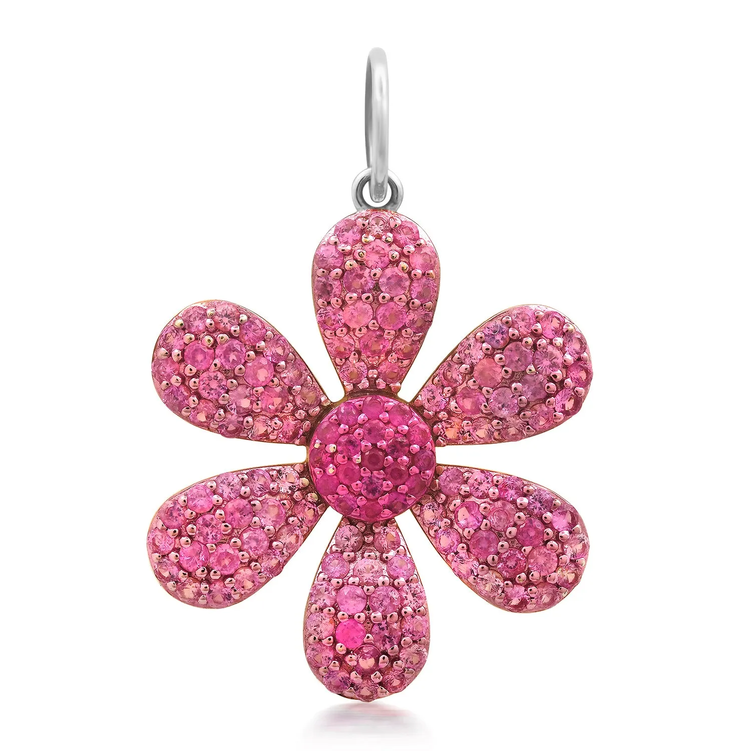 Fabulous Pink Sapphire Flower Charm