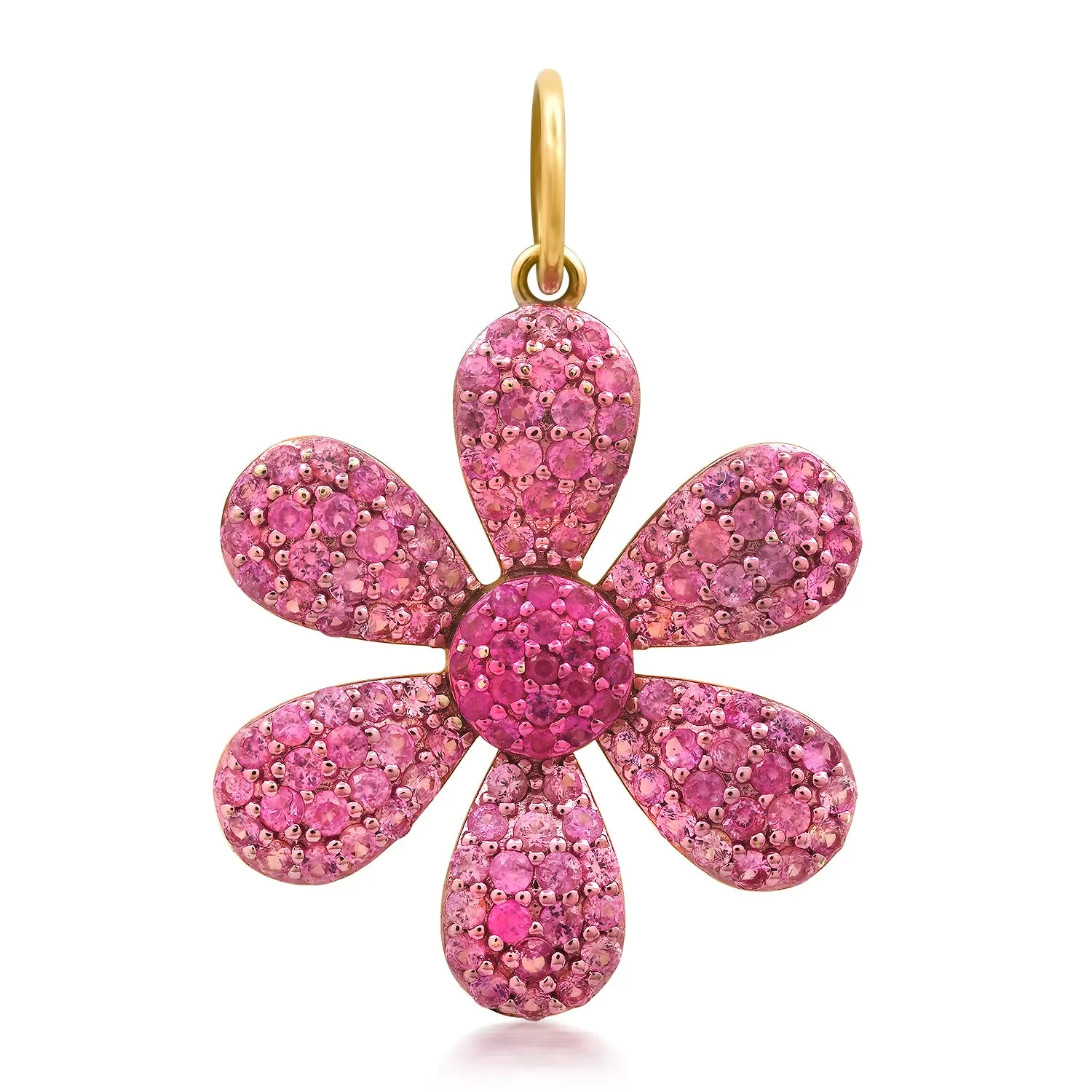 Fabulous Pink Sapphire Flower Charm