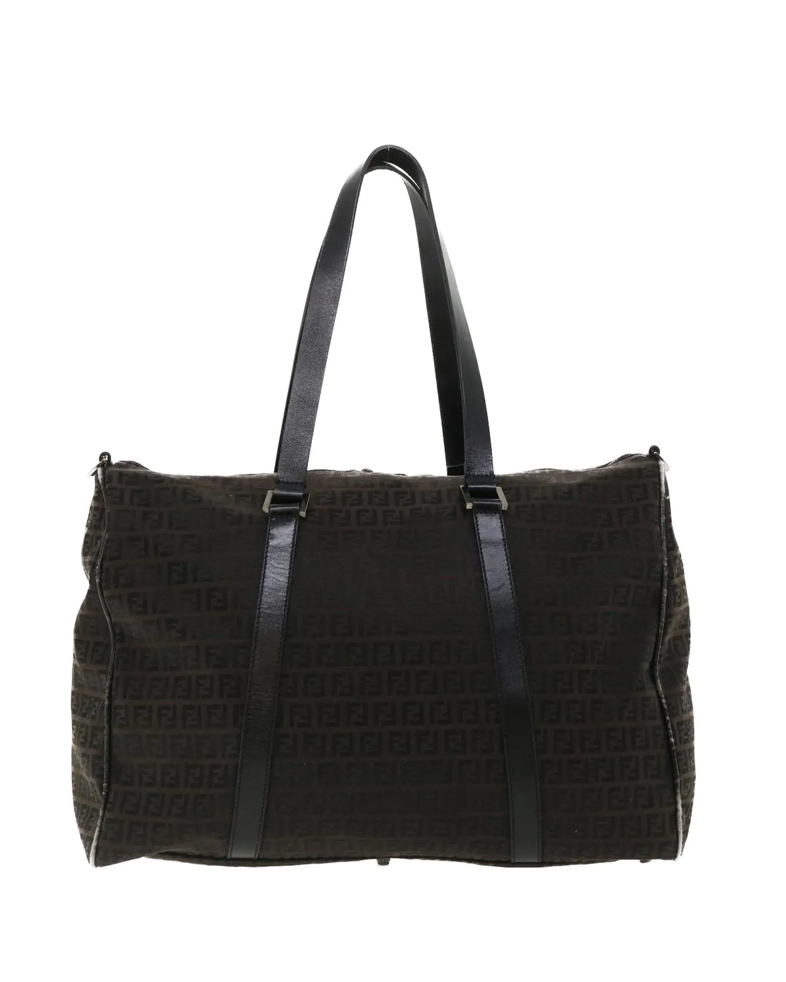 FENDI Zucchino Canvas Boston Bag - Black