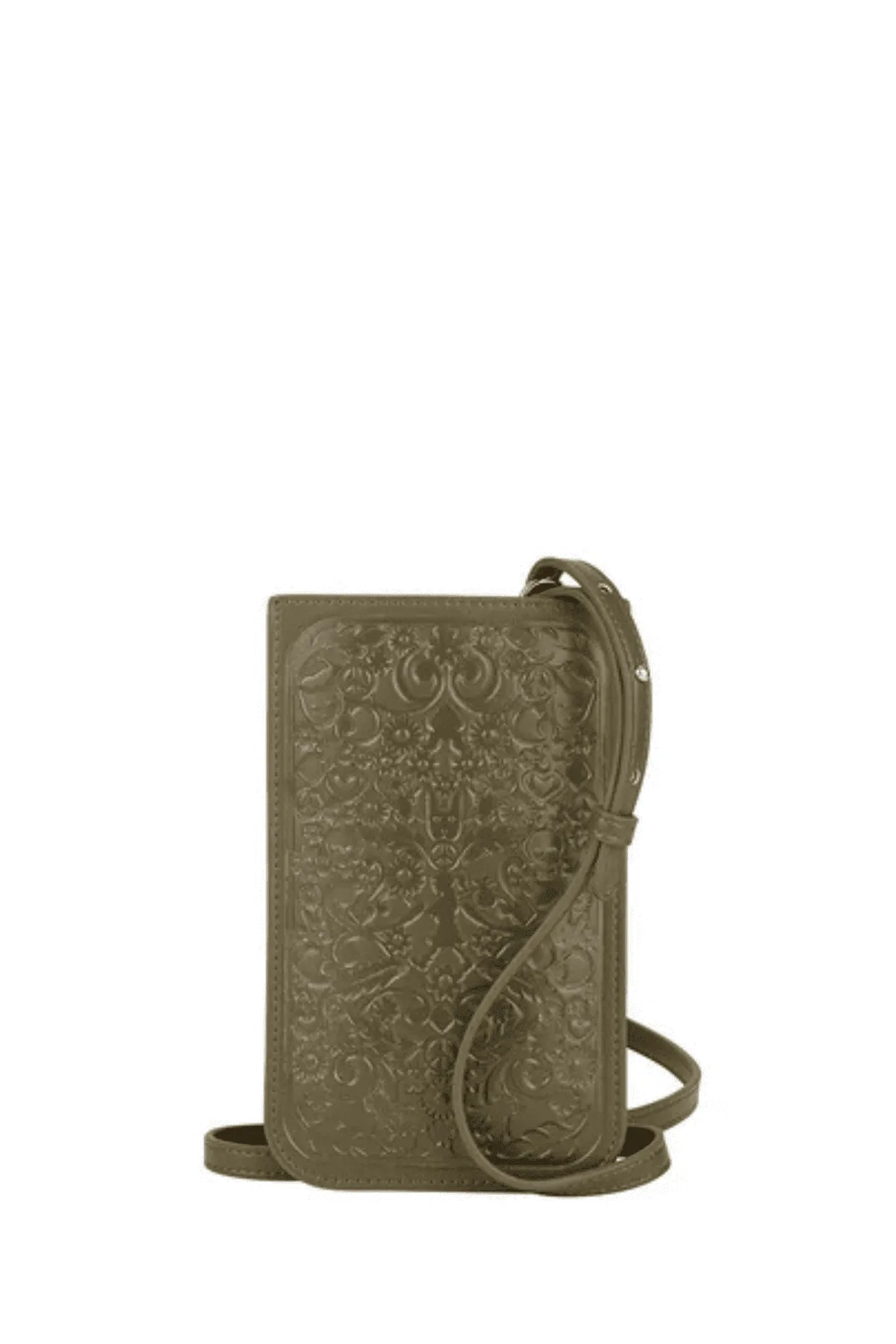 FILIGREE PHONE POUCH DARK OLIVE