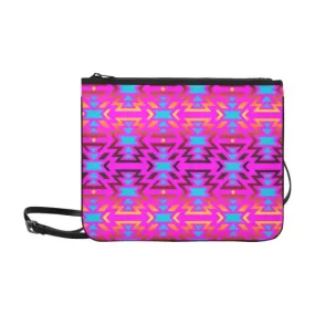 Fire Colors and Sky Cotton Candy Slim Clutch Bag