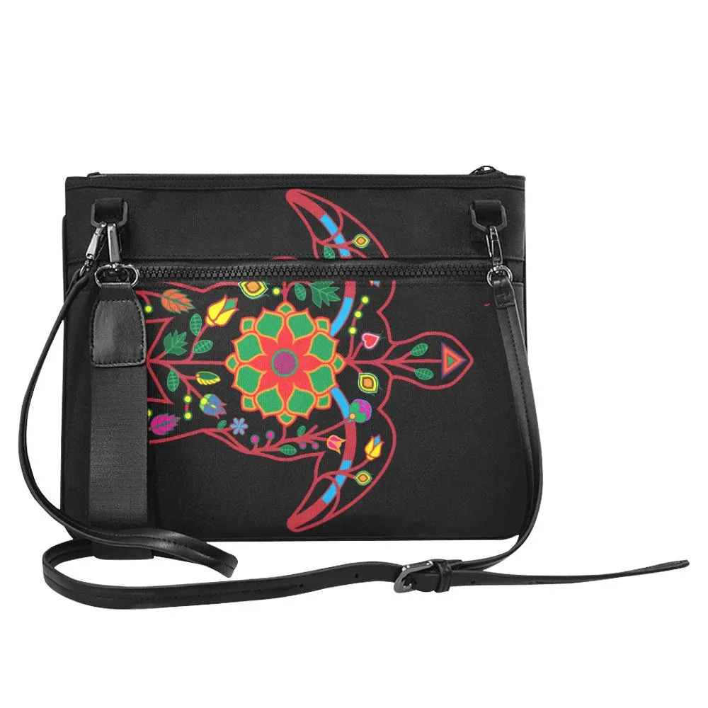 Floral Turtle Slim Clutch Bag