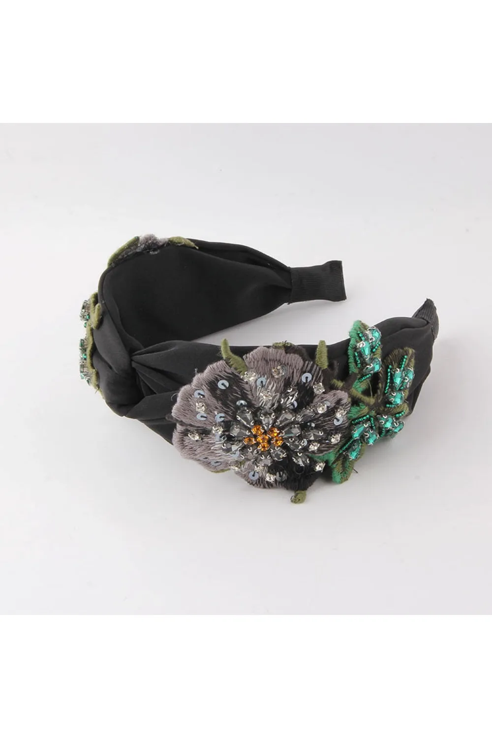 FLOWER POWER HEADBAND BLACK