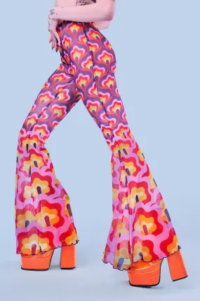 Flower Power Violet Bell Bottom Pants