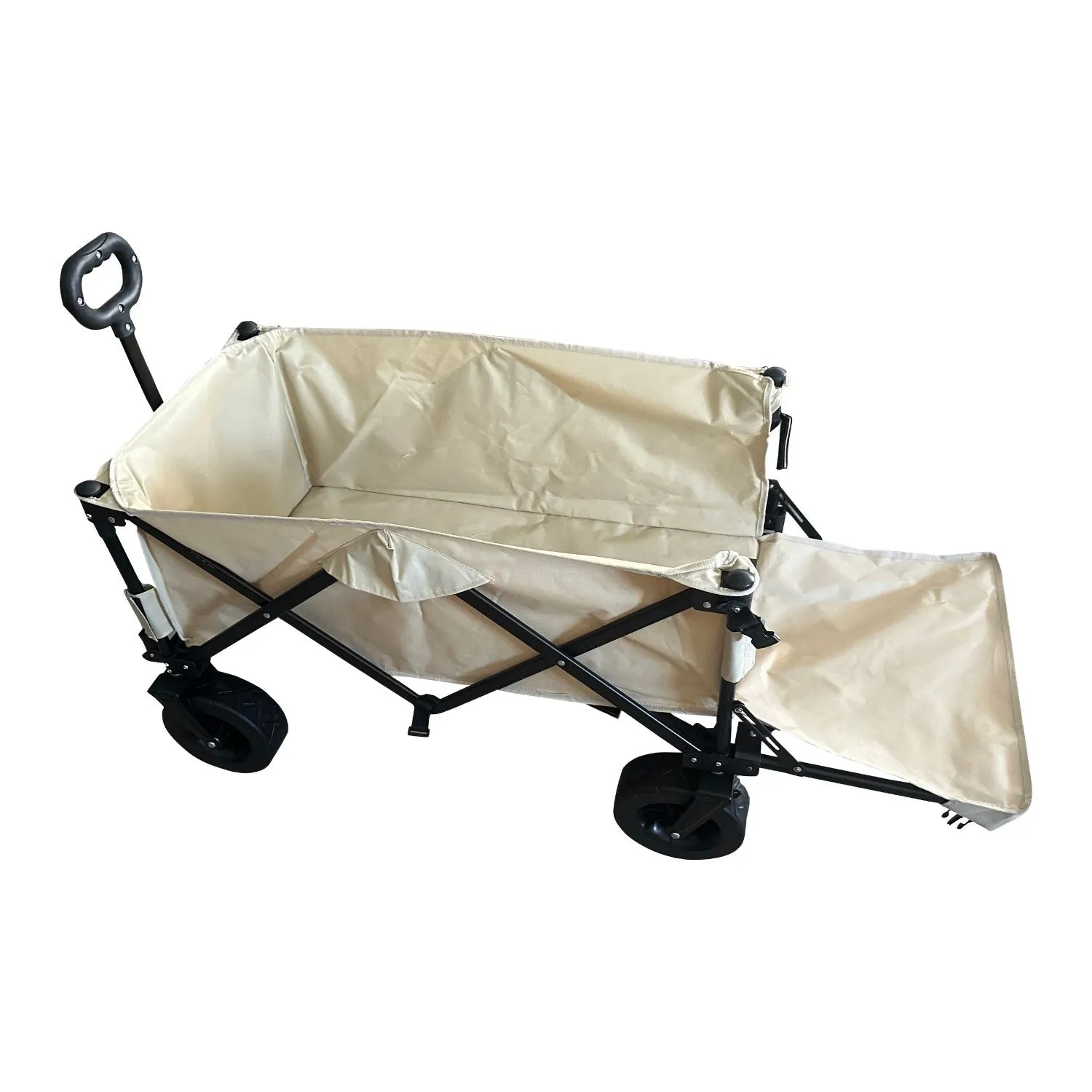 Foldable Wagon Trolley Cart, Wide Wheels, Brakes - KILIROO