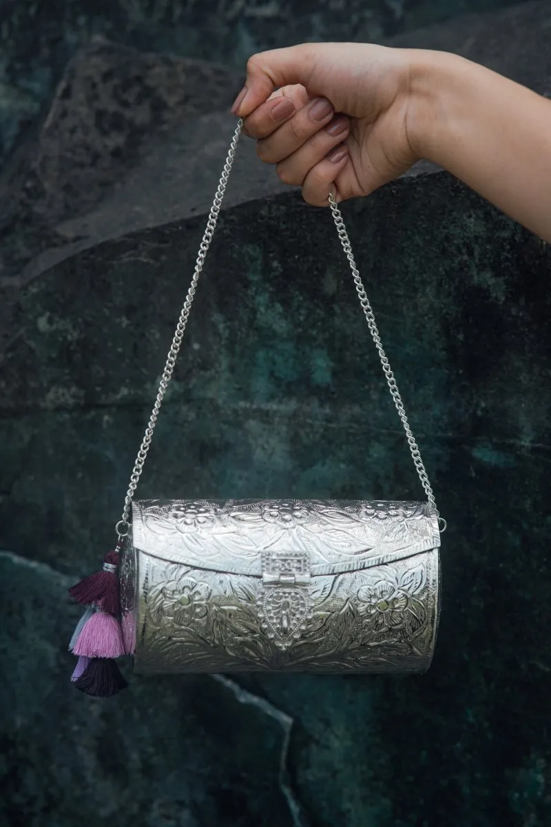 Foliage Lath Purse (Silver)