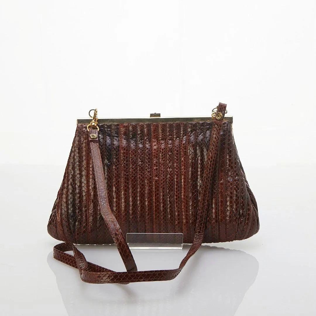 GE Brown Clutch Bag With Removable Shoulder Strap