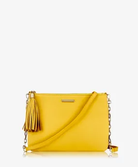 GiGi New York - Chelsea Chain Crossbody Yellow Buttercup Graied Pebble Leather