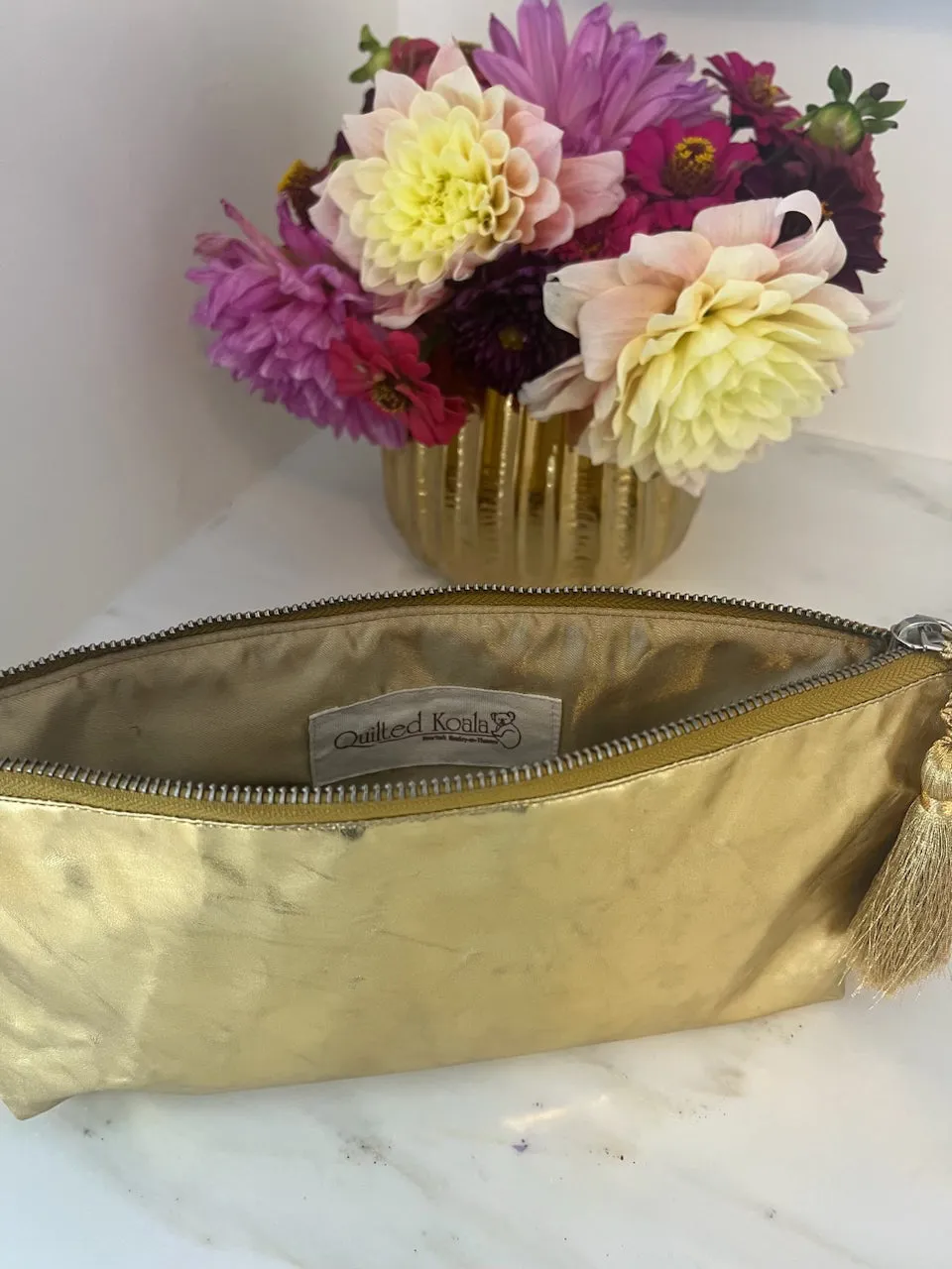 Gold Metallic Hold Me Clutch