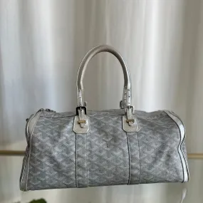 GOYARD Silver Coated Canvas Chevron Croisiere 35 Duffle