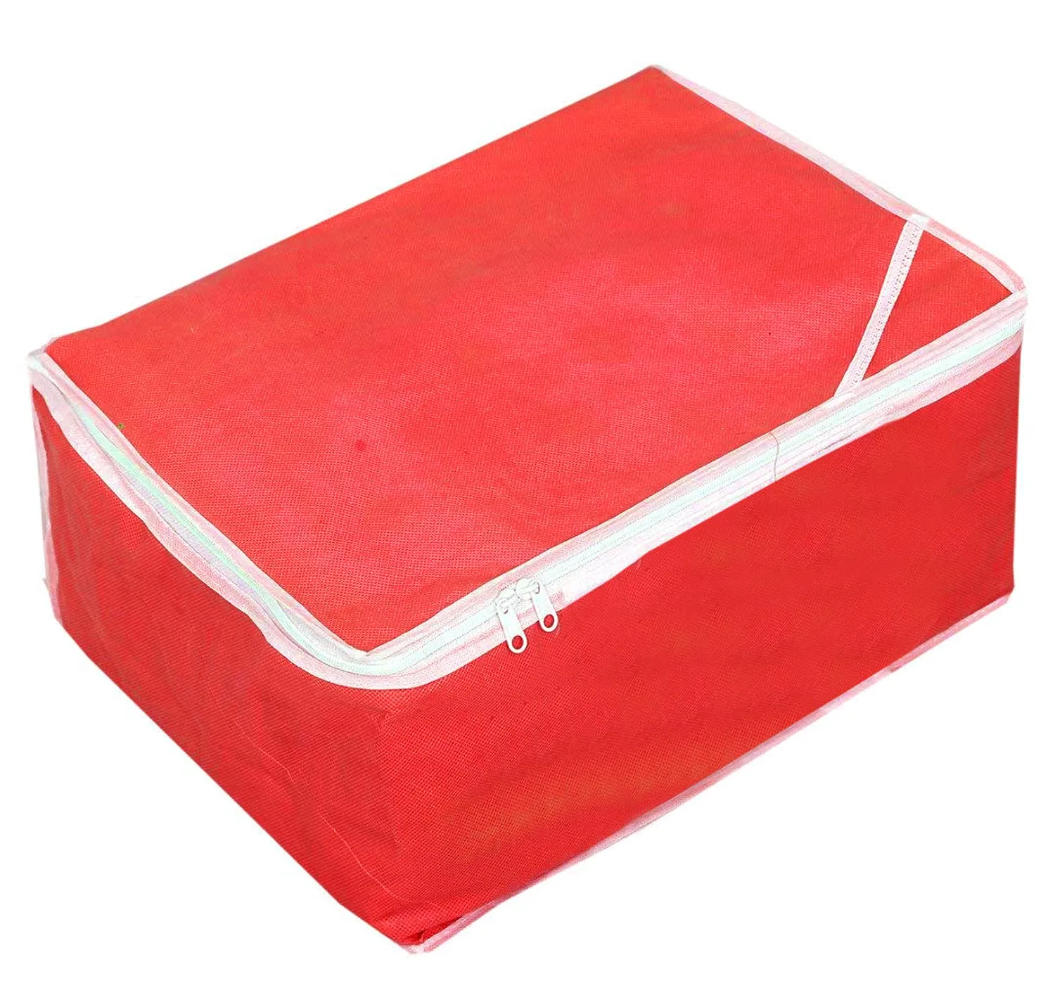 Heart Home Non Woven Petticoat Cover Wardrobe Organiser Clothes Storage Bag-Pack of 2 (Red)-HS_38_HEARTH21687