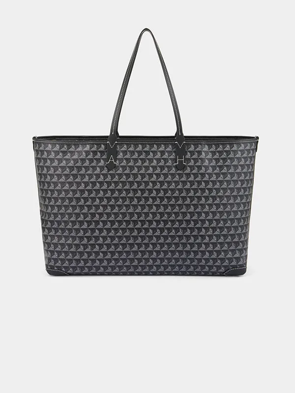 I am a Plastic Bag Zipped Motif Tote in Black