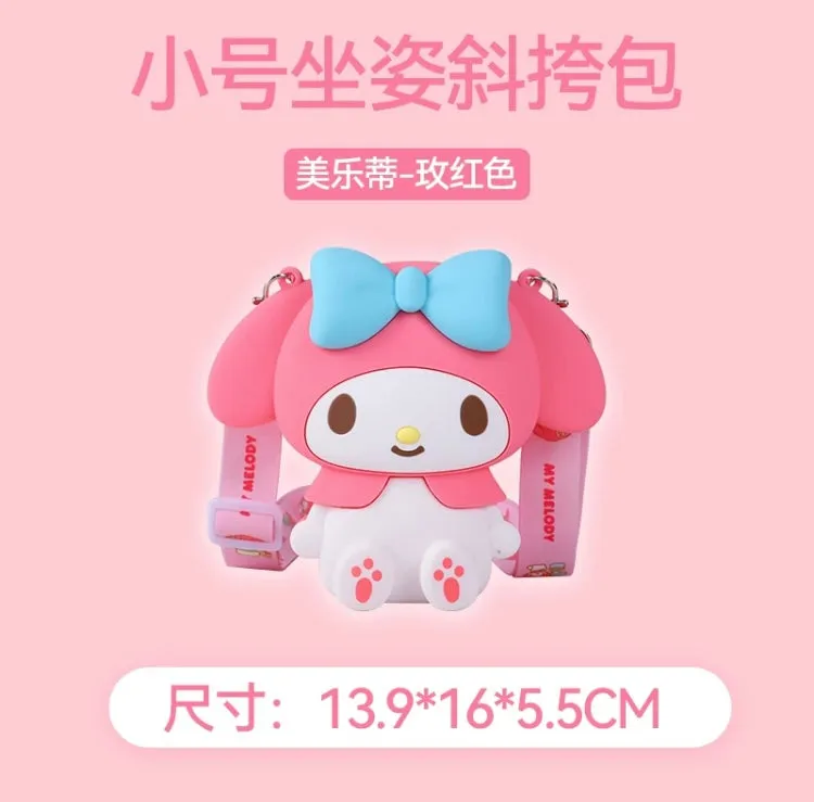 Japan Sanrio Silicone 3D Sit Pose Shoulder Bag | My Melody Kuromi -  Kawaii Bag Birthday Girlfriend Children Gift