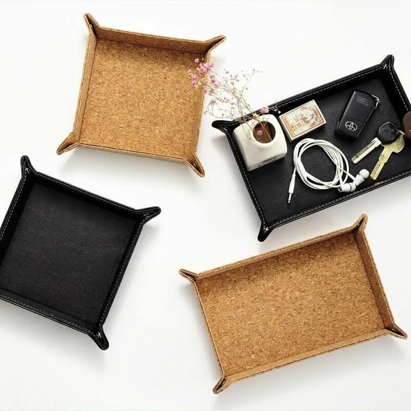 Japan Style Multi-Use Leather Storage Trays