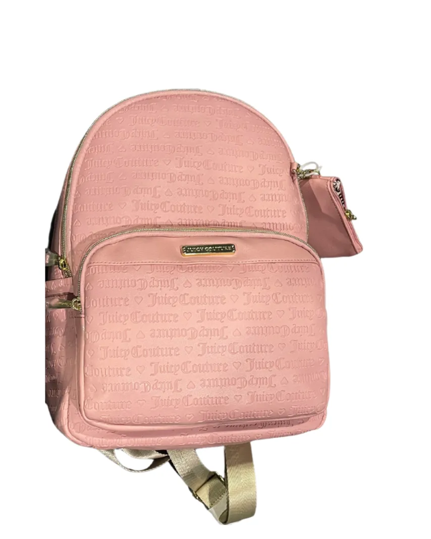 JUICY COUTURE Juicy Squad Signature Blush Pink Logo Backpack Bag Large