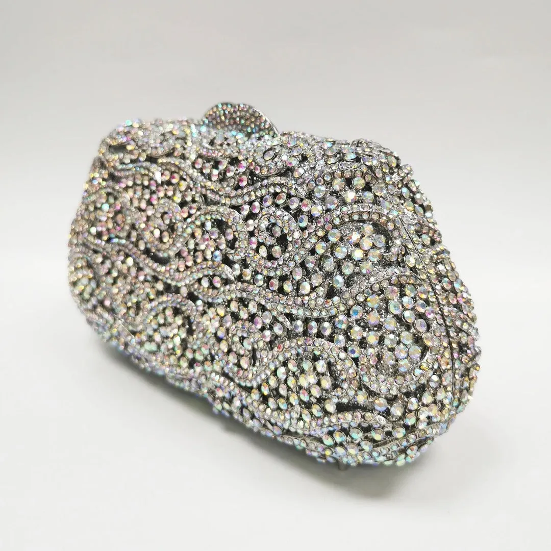 Juliet Rhinestones Clutch Bag - Silver