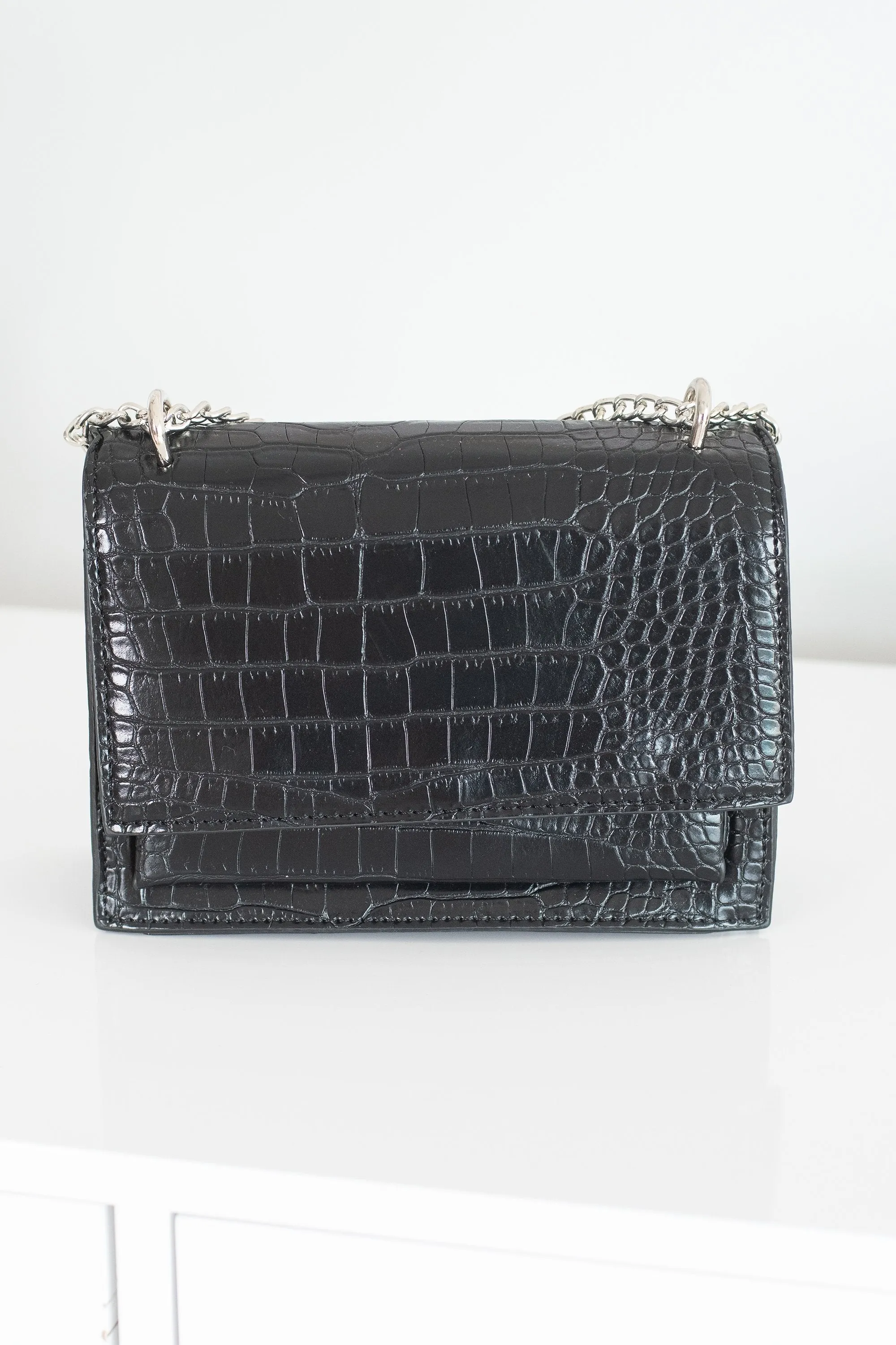 Just My Style Black Reptile Purse