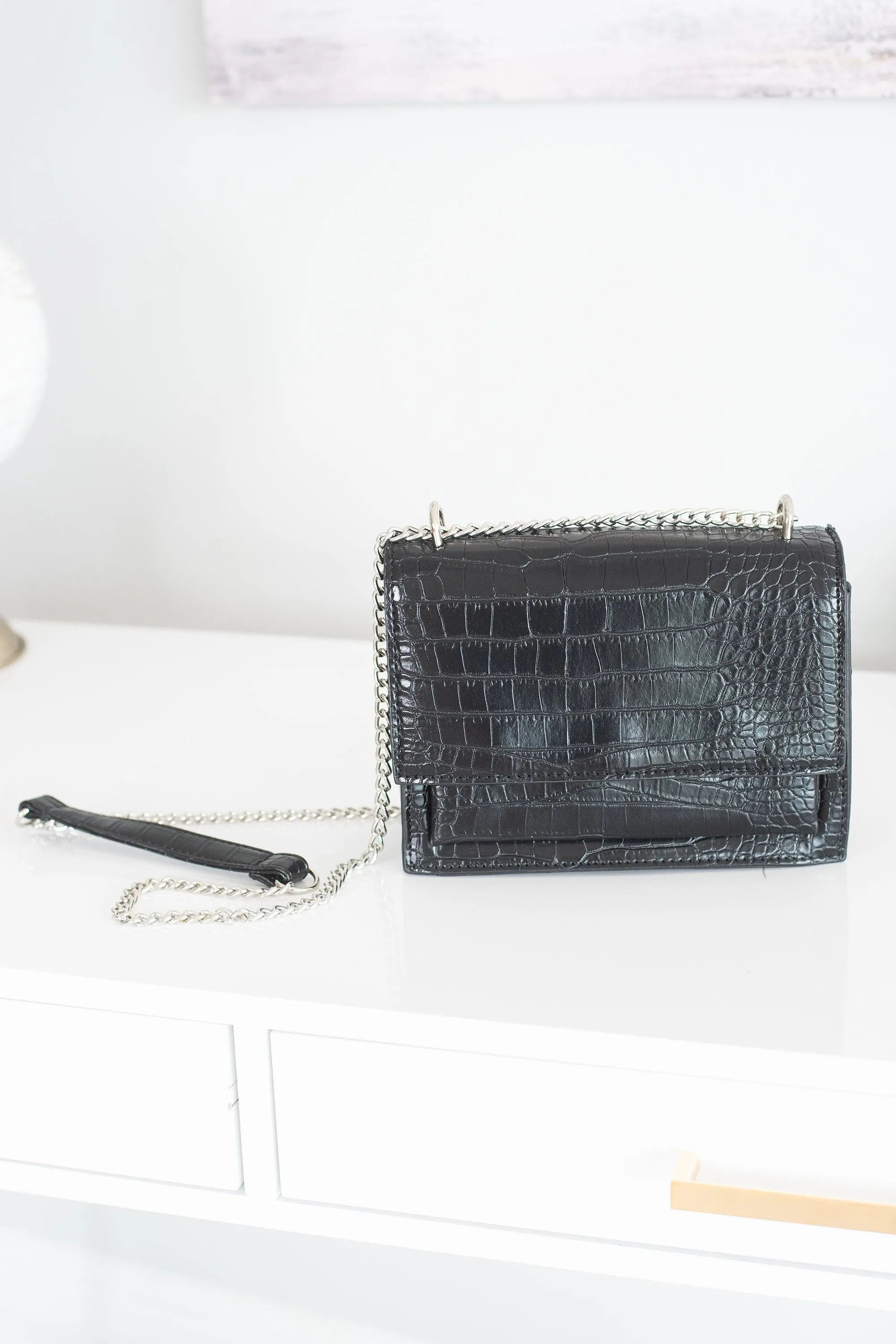 Just My Style Black Reptile Purse