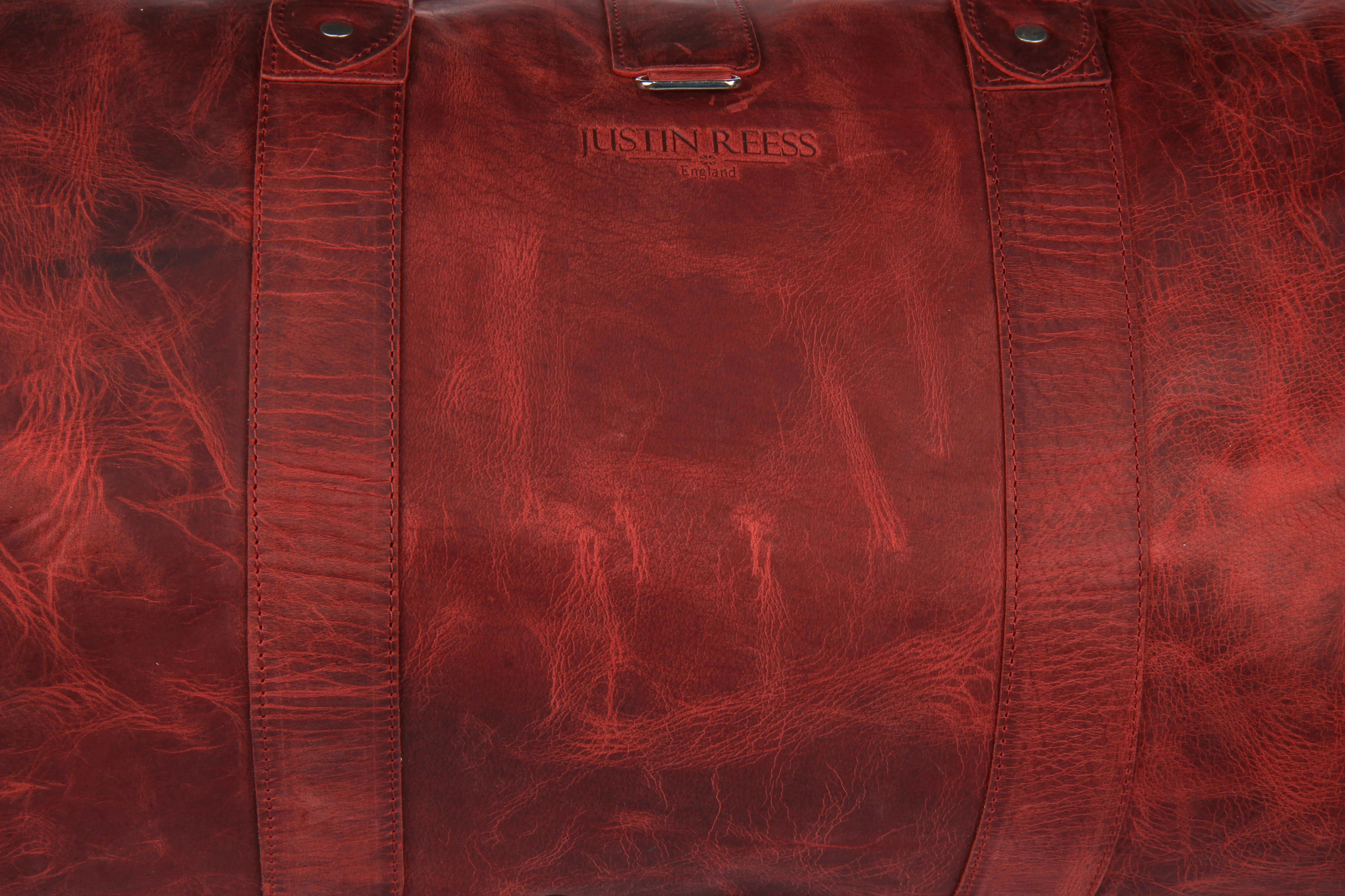 Justinreess England Classic Voyager In Dark Red Duffle Bag