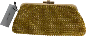 Karen Millen Yellow Rhinestone Clutch Bag with chain strap